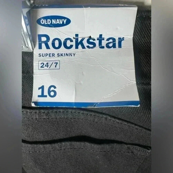 OLD NAVY ROCKSTAR SUPER SKINNY Black New Sz 16 - Picture 3 of 3